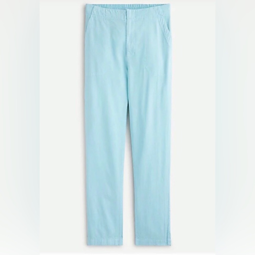 J CREW Pants Size 6 Seaside Light Blue Zip Up Stretch Waist High Rise